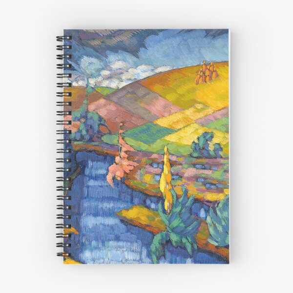 Item preview, Colorful tartan harvest fields overlooking Puhajarv Lake landscape painting by Konrad Magi designed and sold by Jéanpaul  Ferro.