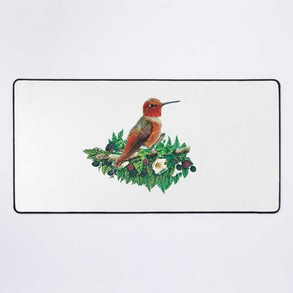 Item preview, Vintage-style hummingbird on a plant branch with berries and a butterfly. designed and sold by Thegoldenline.