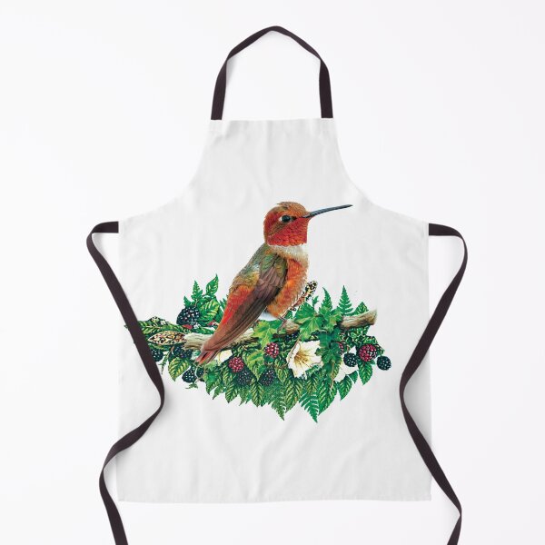Item preview, Vintage-style hummingbird on a plant branch with berries and a butterfly. designed and sold by Thegoldenline.