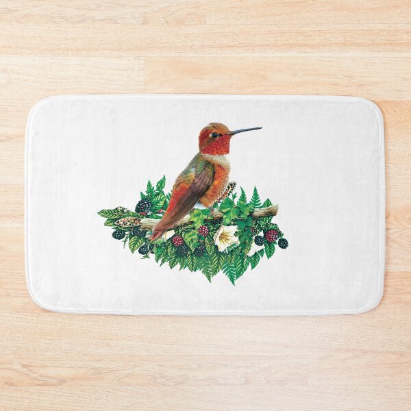 Item preview, Vintage-style hummingbird on a plant branch with berries and a butterfly. designed and sold by Thegoldenline.