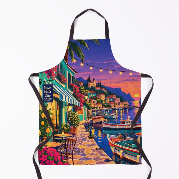 Item preview, Twilight Harbor Promenade at Pesce Pasta Vino designed and sold by everlycosper.