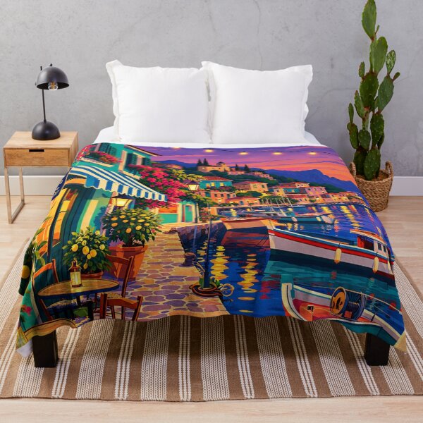 Item preview, Twilight Harbor Promenade at Pesce Pasta Vino designed and sold by everlycosper.