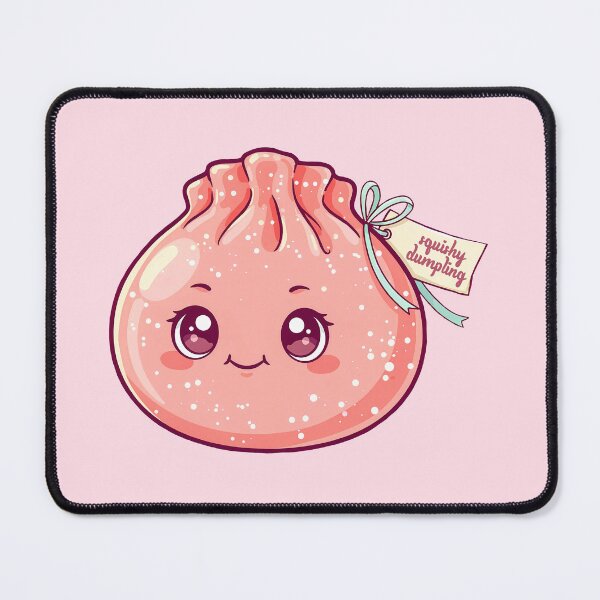 Item preview, Squishy Dumpling – Cute Pink Peach Kawaii Food Lover designed and sold by EmeraldeaArt.