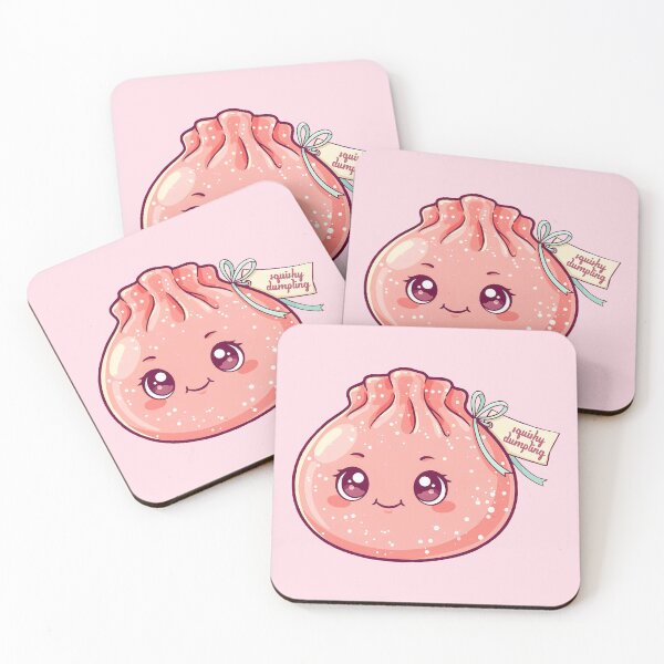 Item preview, Squishy Dumpling – Cute Pink Peach Kawaii Food Lover designed and sold by EmeraldeaArt.