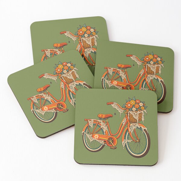 Item preview, Retro 1970s Lace Cobweb Bicycle Art – Groovy Vintage Halloween Print designed and sold by MagicMakerPh.