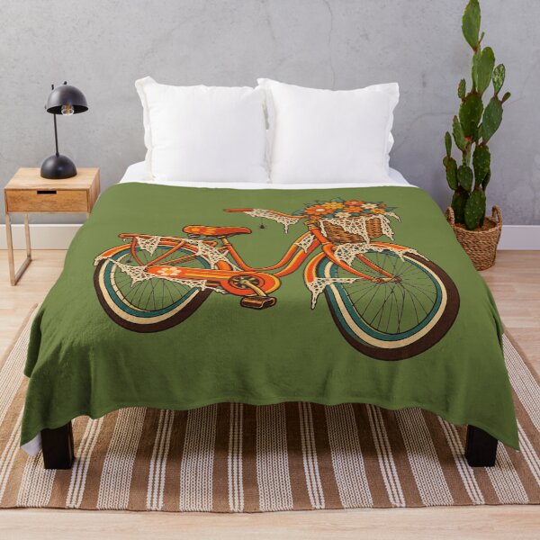 Item preview, Retro 1970s Lace Cobweb Bicycle Art – Groovy Vintage Halloween Print designed and sold by MagicMakerPh.