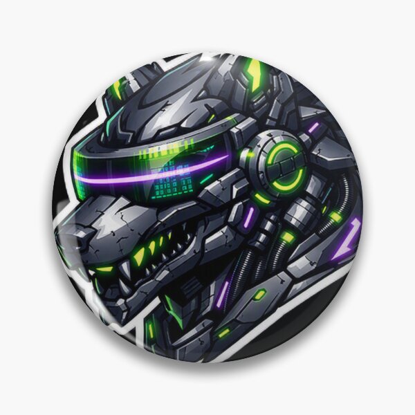 Item preview, Cyberpunk Mecha Wolf Sticker - Neon Green Robotic Sci-Fi Decal designed and sold by CyberPaws Art.