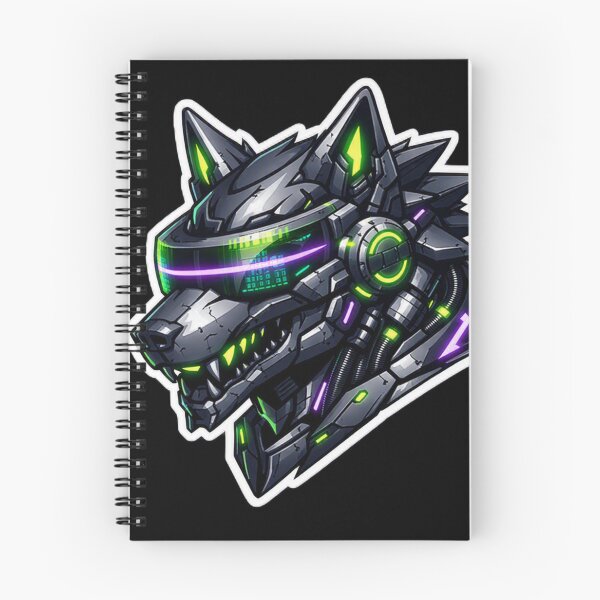 Item preview, Cyberpunk Mecha Wolf Sticker - Neon Green Robotic Sci-Fi Decal designed and sold by CyberPaws Art.