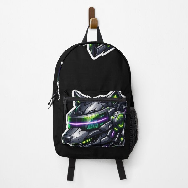 Item preview, Cyberpunk Mecha Wolf Sticker - Neon Green Robotic Sci-Fi Decal designed and sold by CyberPaws Art.