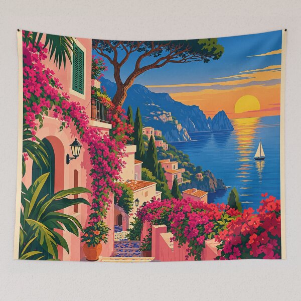 Item preview, Mediterranean Sunset Village Escape designed and sold by everlycosper.