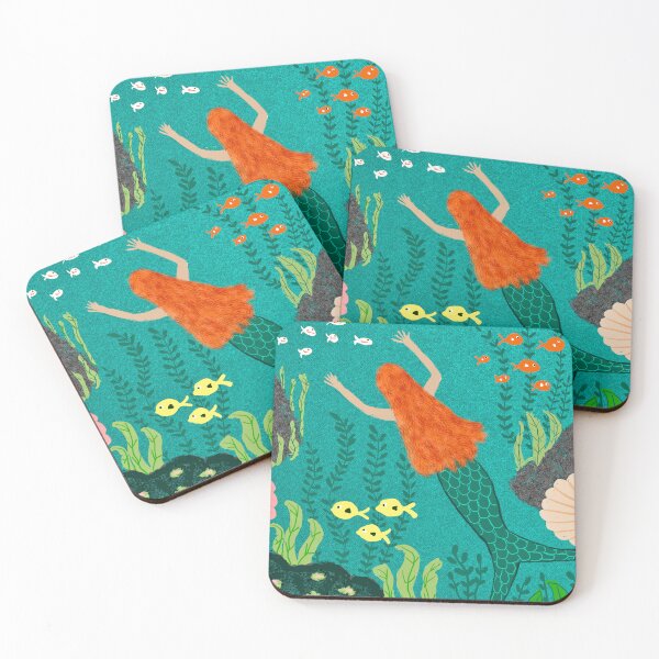 Item preview, Mermaid in Vibrant Underwater Scene designed and sold by Elaine M Hayward .