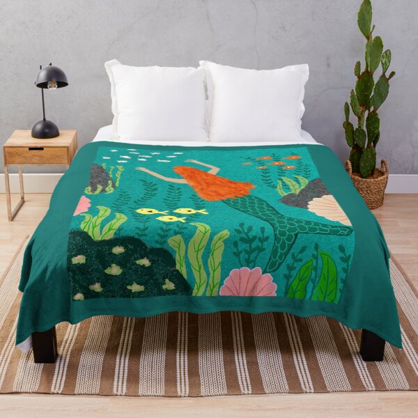 Item preview, Mermaid in Vibrant Underwater Scene designed and sold by Elaine M Hayward .