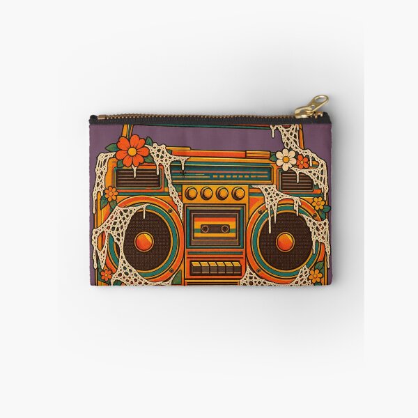 Item preview, Retro 1970s Lace Cobweb Boombox Art – Groovy Vintage Halloween Print designed and sold by MagicMakerPh.