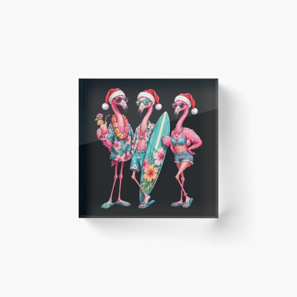 Item preview, Xmas in July Funny Flamingo Summer Beach Christmas designed and sold by vetr772.