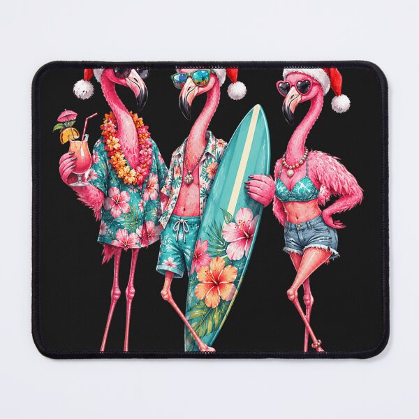 Item preview, Xmas in July Funny Flamingo Summer Beach Christmas designed and sold by vetr772.