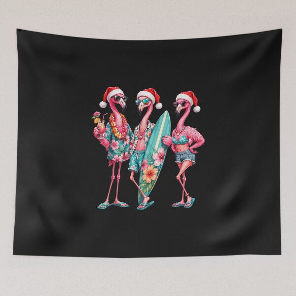 Item preview, Xmas in July Funny Flamingo Summer Beach Christmas designed and sold by vetr772.