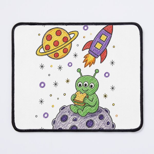 Item preview, Cute Alien Eating Sandwich Space Art designed and sold by Pawfect Vibes Hub.