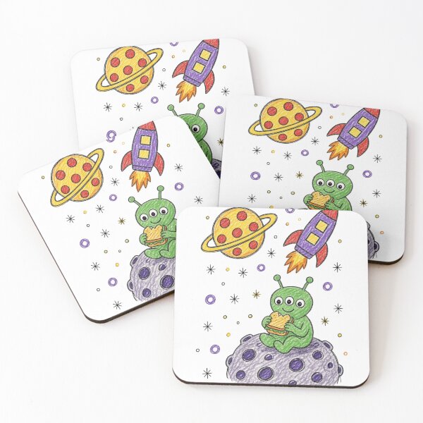 Item preview, Cute Alien Eating Sandwich Space Art designed and sold by Pawfect Vibes Hub.