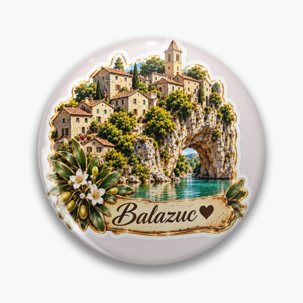 Item preview, Balazuc France Travel Sticker – Vintage French Village & South of France Aesthetic designed and sold by AstraDrip Studio.