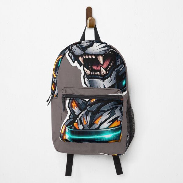 Item preview, Cyberpunk Mecha Tiger Sticker - Neon Orange & Blue Sci-Fi Decal designed and sold by CyberPaws Art.