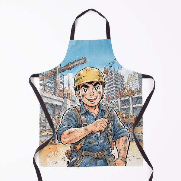 Item preview, Smiling Construction Worker Anime Style designed and sold by Home Decor Art.