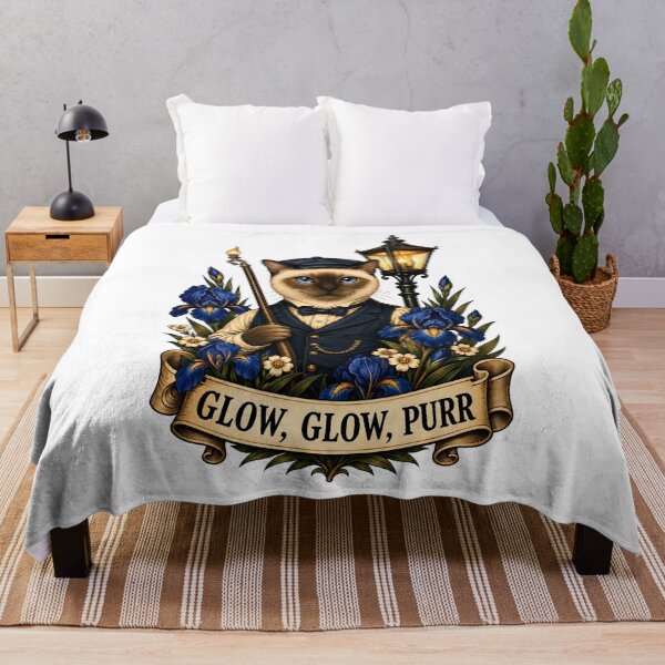 Item preview, Glow Glow Purr Siamese Lamplighter Art designed and sold by Old's Cool Cat Studio.