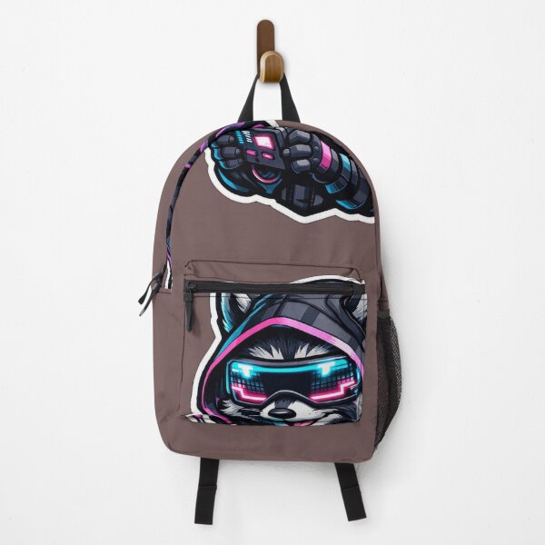 Item preview, Cyberpunk Gaming Raccoon Sticker - Neon Sci-Fi Tech Trash Panda Decal designed and sold by CyberPaws Art.