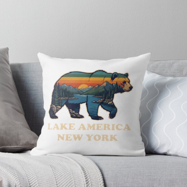Item preview, Colorful Bear Illustration with Lake and New York Theme designed and sold by shahroozj.
