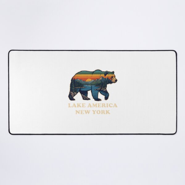 Item preview, Colorful Bear Illustration with Lake and New York Theme designed and sold by shahroozj.