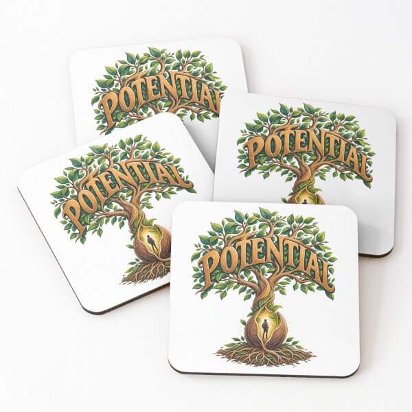 Item preview, Human Potential and Personal Growth Concept Vector Illustration - Blooming Tree from Seed with Person Success Design designed and sold by Nubian Style.