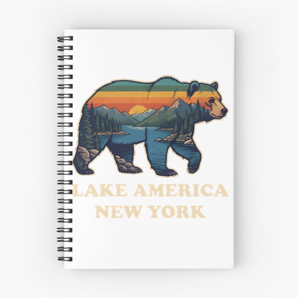 Item preview, Colorful Bear Illustration with Lake and New York Theme designed and sold by shahroozj.