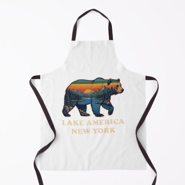 Item preview, Colorful Bear Illustration with Lake and New York Theme designed and sold by shahroozj.