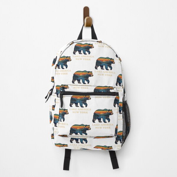 Item preview, Colorful Bear Illustration with Lake and New York Theme designed and sold by shahroozj.