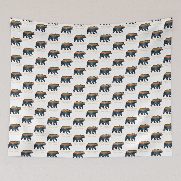Item preview, Colorful Bear Illustration with Lake and New York Theme designed and sold by shahroozj.