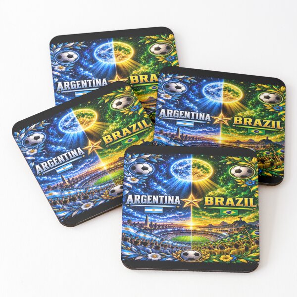Item preview, South American Icons Buenos Aires to Rio Landscape / Argentina Brazil stadium art illustration  designed and sold by Nexus Space.