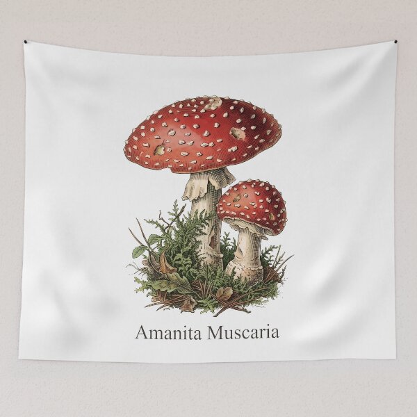 Item preview, Amanita Muscaria Vintage Botanical Illustration designed and sold by Sekla-Studio.