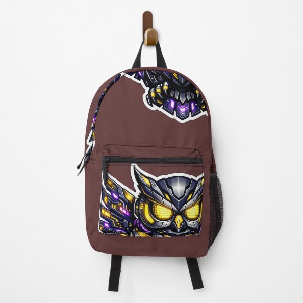 Item preview, Cyberpunk Mecha Owl Sticker - Neon Gold & Purple Sci-Fi Bird Decal designed and sold by CyberPaws Art.