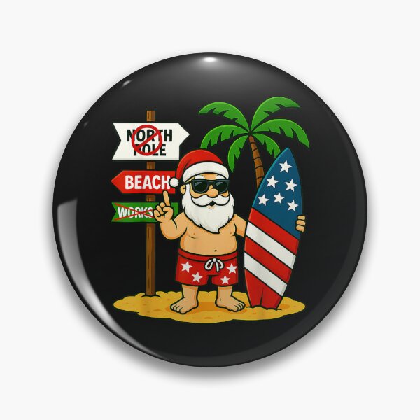 Item preview, Christmas In July Santa & Surfboard USA Flag 4th Of July designed and sold by vetr772.