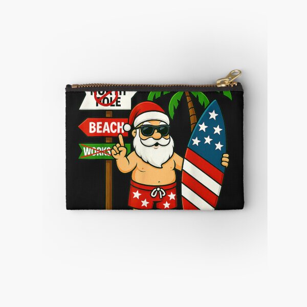 Item preview, Christmas In July Santa & Surfboard USA Flag 4th Of July designed and sold by vetr772.