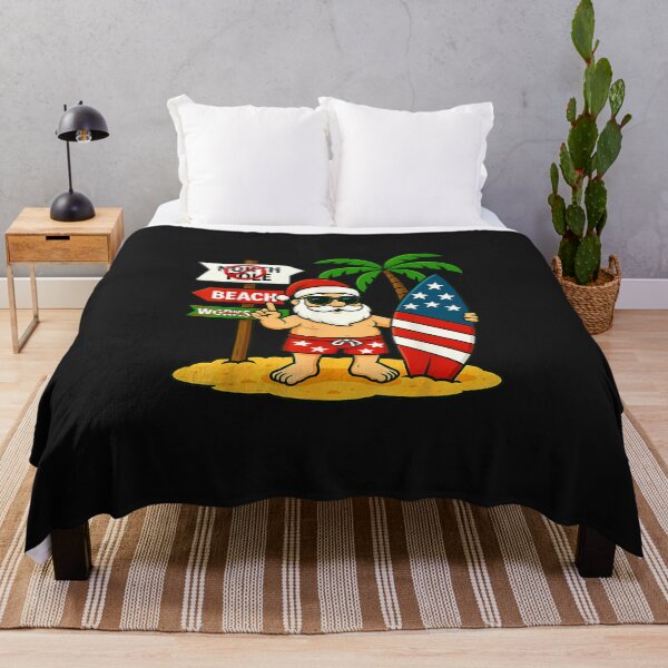 Item preview, Christmas In July Santa & Surfboard USA Flag 4th Of July designed and sold by vetr772.