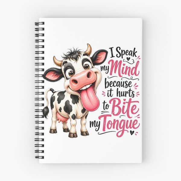 Item preview, I Speak My Mind Because It Hurts to Bite My Tongue | Funny Cow Quote Design designed and sold by Uniquememorable.