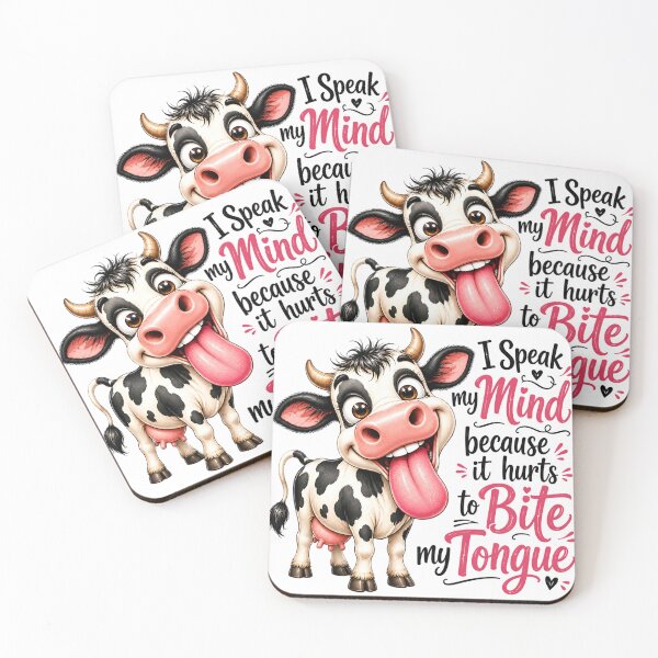 Item preview, I Speak My Mind Because It Hurts to Bite My Tongue | Funny Cow Quote Design designed and sold by Uniquememorable.