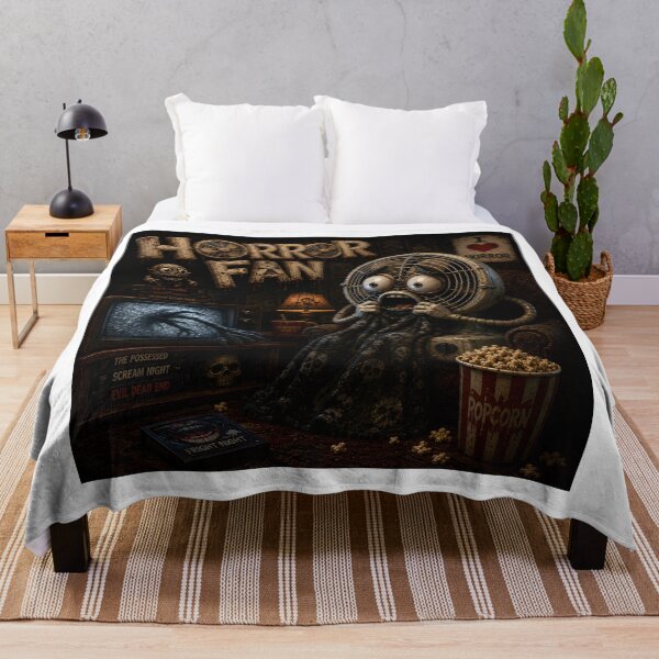 Item preview, Horror Fan - Funny Scared Fan Monster Watching Horror Movies Scene designed and sold by HorrorWorldWeb.