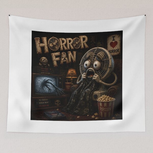 Item preview, Horror Fan - Funny Scared Fan Monster Watching Horror Movies Scene designed and sold by HorrorWorldWeb.