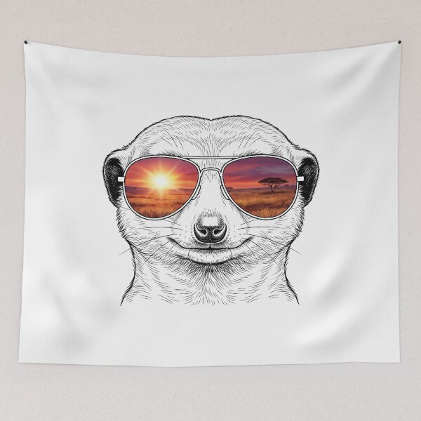 Item preview, Meerkat Savanna Sunset Sunglasses Reflection designed and sold by Bad-Decisions-Designs.