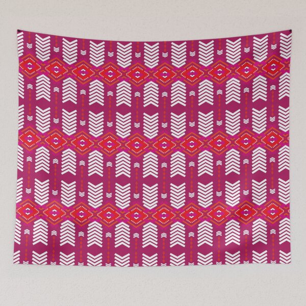 Item preview, Classic fabric design featuring a pink background and geometric patterns. designed and sold by LifeTU.