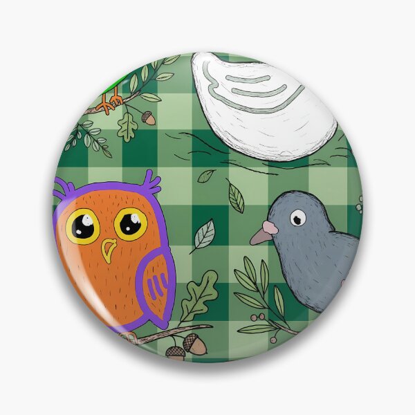 Item preview, Cute Bird pattern on Green plaid/checked Pattern designed and sold by REDCLASH2002.