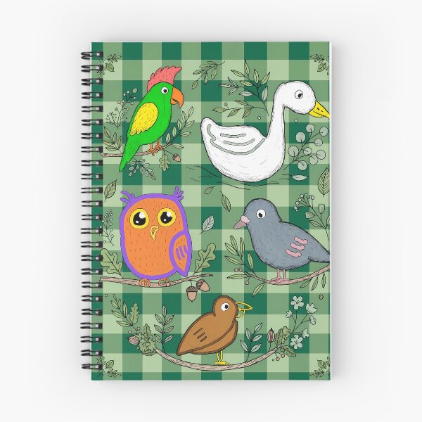 Item preview, Cute Bird pattern on Green plaid/checked Pattern designed and sold by REDCLASH2002.