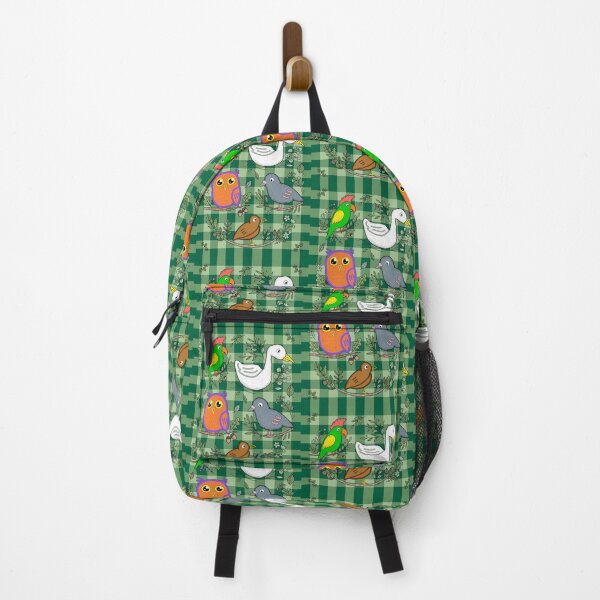 Item preview, Cute Bird pattern on Green plaid/checked Pattern designed and sold by REDCLASH2002.