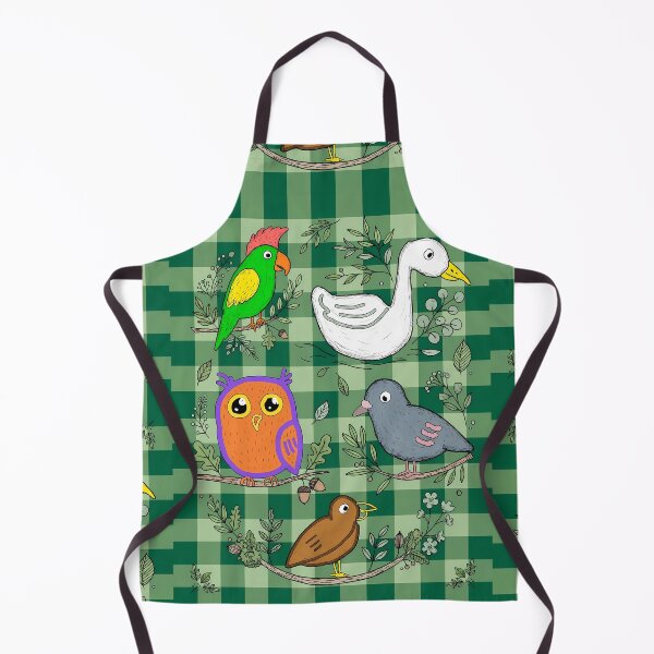 Item preview, Cute Bird pattern on Green plaid/checked Pattern designed and sold by REDCLASH2002.